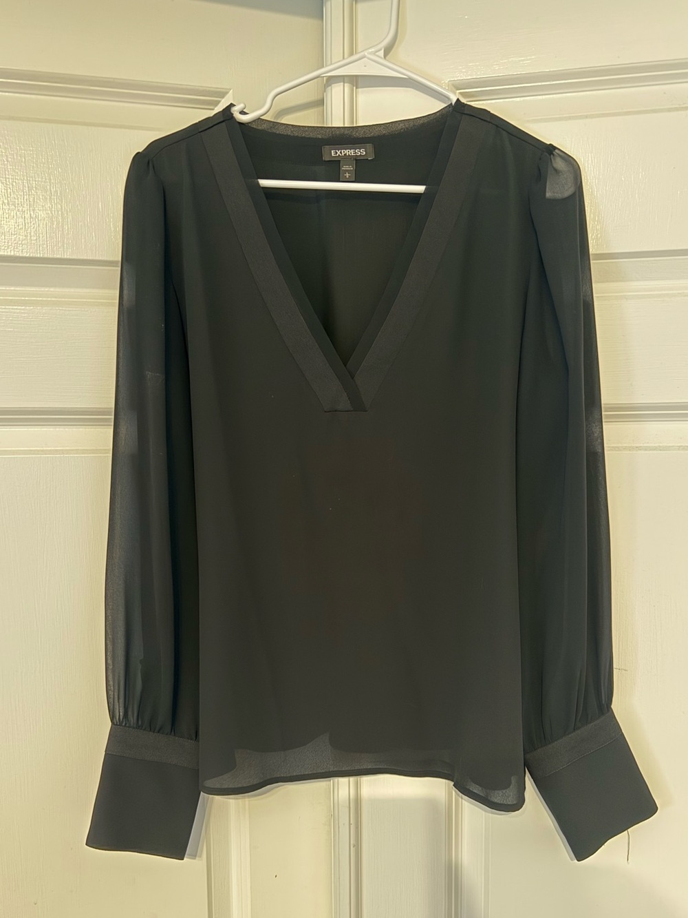 Express Sheer Sleeve Blouse